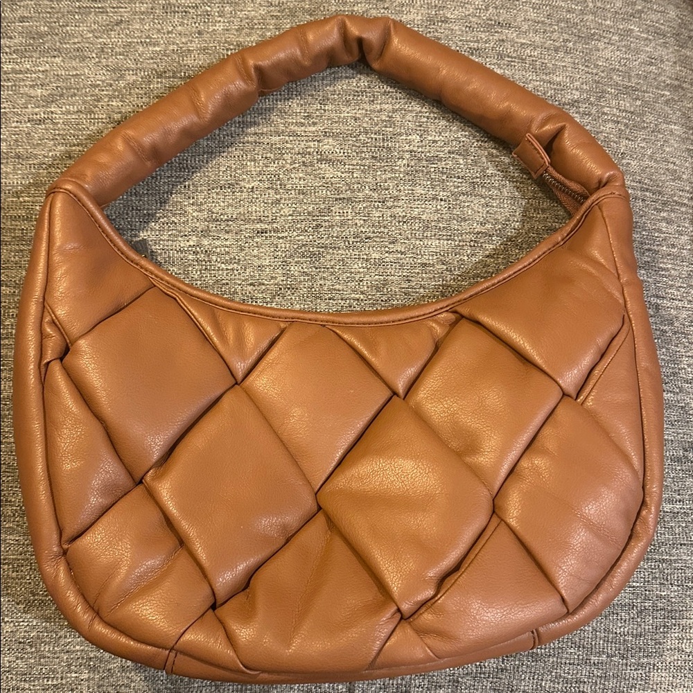 Brown Quilted Shoulder Bag
